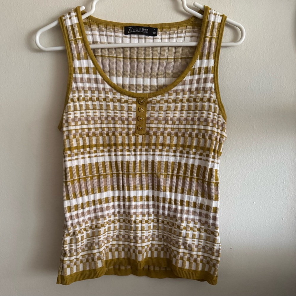 Mustard Stripe Knit Tank Top